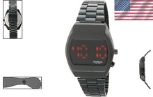 Load image into Gallery viewer, Water-Resistant Men's Digital Sport Watch - Retro LED Display, Black Link Band