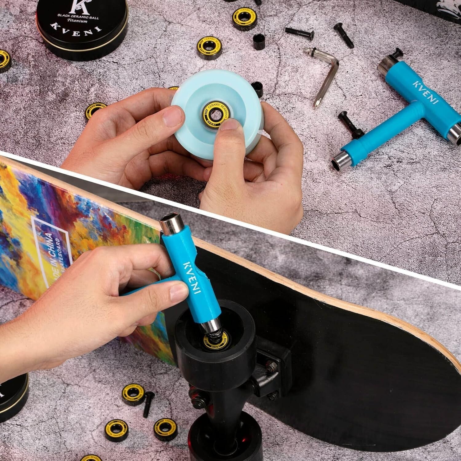 Durable 608rs Skateboard Bearings with Washers - Precision ABEC 9 Performance