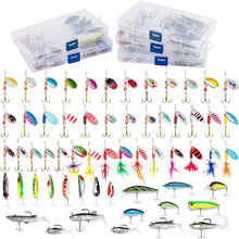 Load image into Gallery viewer, Durable Fishing Tackle Bag with 60 Assorted Lures - Lightweight &amp; Convenient