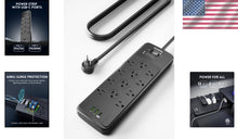 Load image into Gallery viewer, Spacious 12-Outlet Power Strip with 20W USB-C &amp; Flat Plug Design - ETL Listed