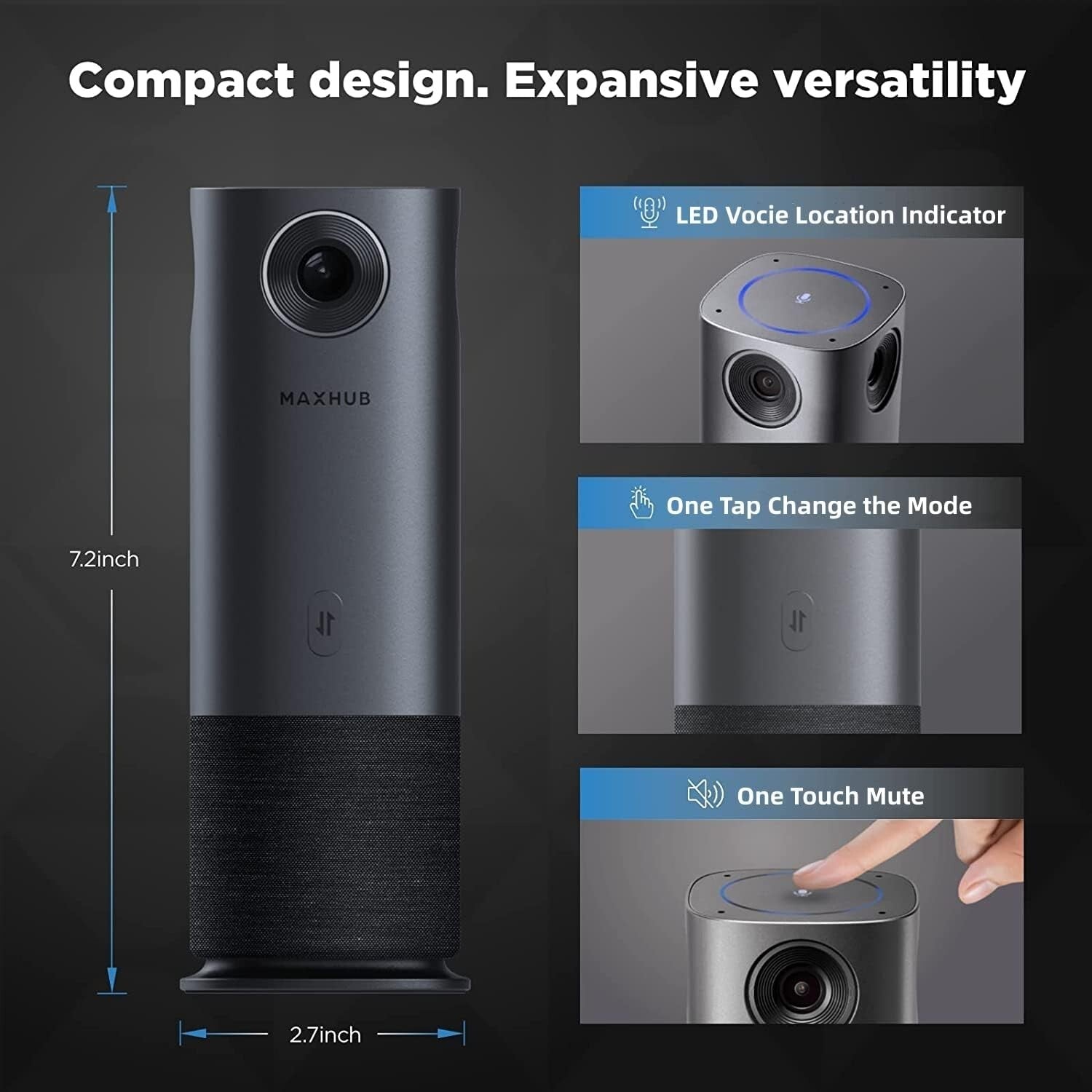 MAXHUB 360-Degree 4K Smart Video Conference Camera with Auto Speaker Tracking