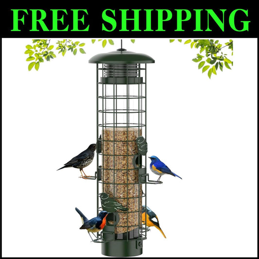Weatherproof Hanging Bird Feeder - Ideal for Finches, Cardinals & Chickadees