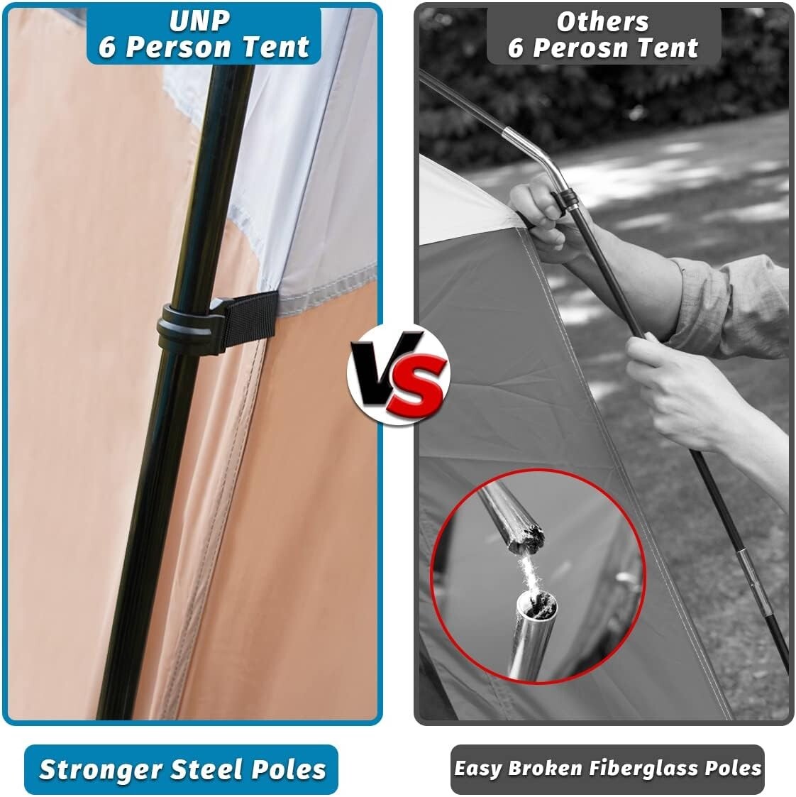 Double Layer Windproof & Waterproof Tent for 6 - Ideal for Family Adventures