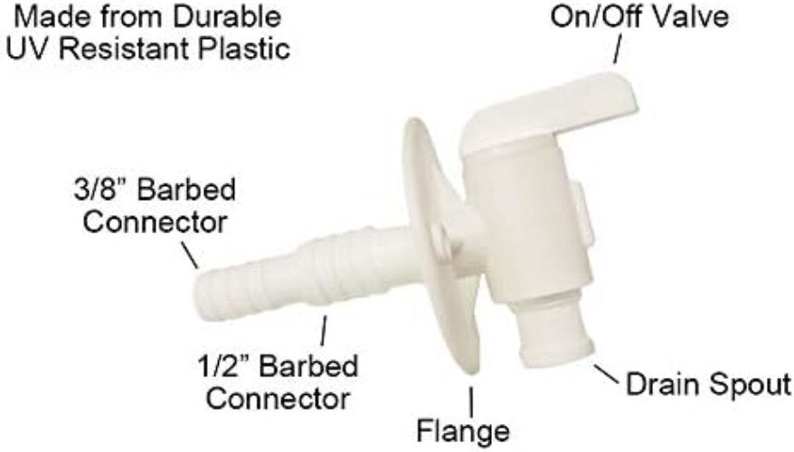 Complete Hose Connection Kit for Standard Fresh Water Tanks - 12V RV Essential