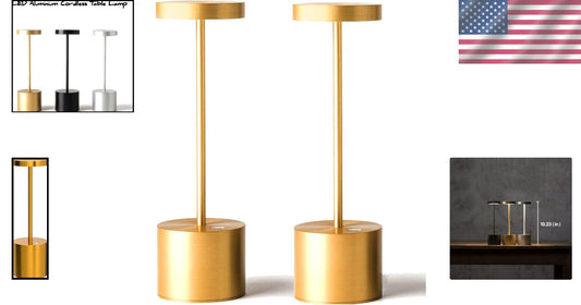 Elegant Gold Dimming LED Table Lamp – 5000mAh Rechargeable & Portable Design