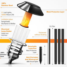 Load image into Gallery viewer, Stainless Steel Solar Torches with Flickering Flame - Adjustable Heights, 4-Pack