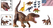 Load image into Gallery viewer, Interactive Tyrannosaurus Rex with Mist, Sound &amp; 10 Small Dino Figures for Kids