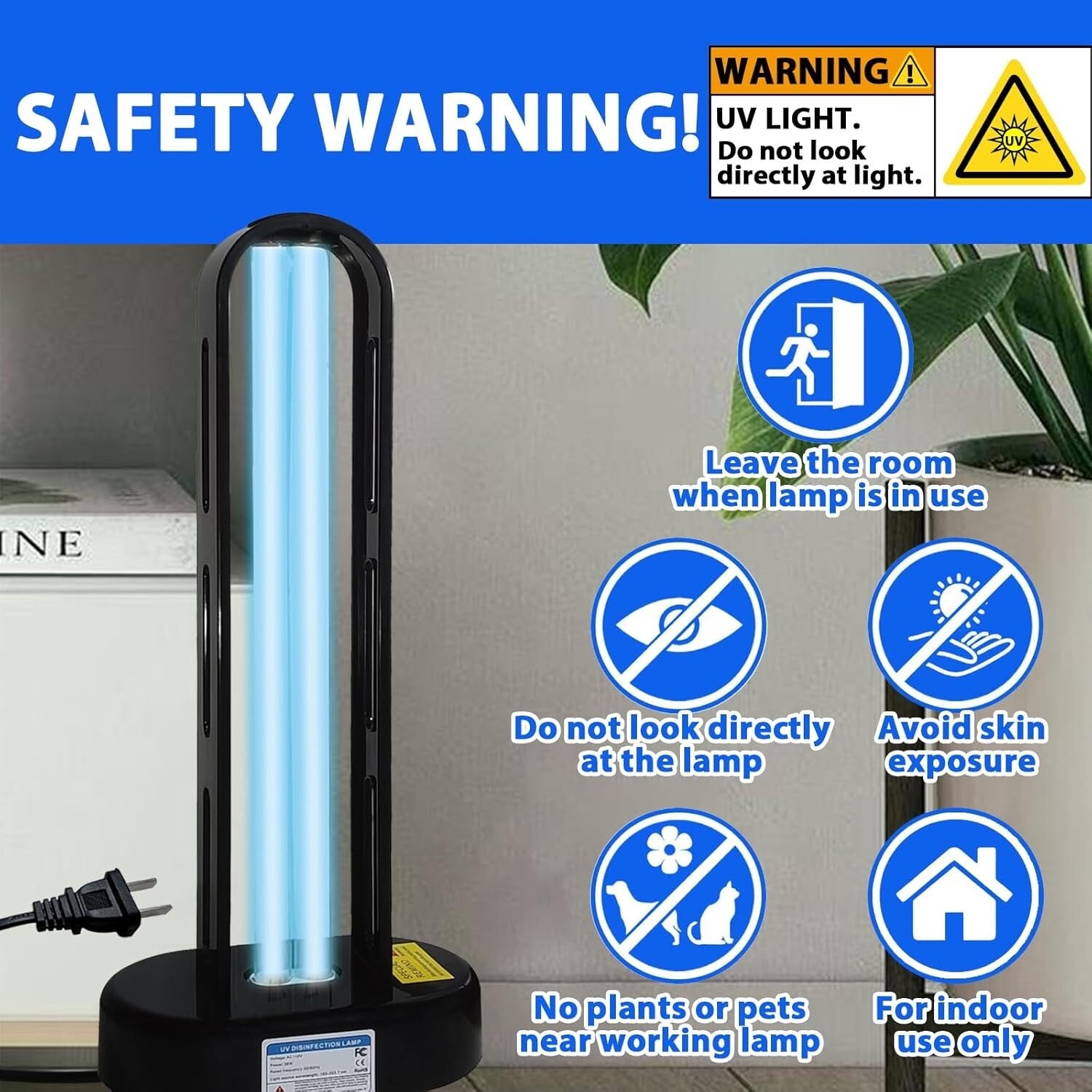 Dual Function UVC Light - 38W Ozone & Ozone-Free UV Sanitizers, 2 Pack