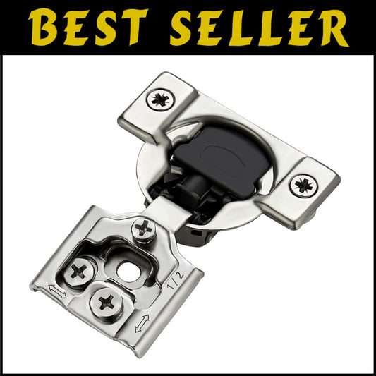 30-Pack Satin Nickel Soft Close Hinges for Cabinets - 1/2 Inch Overlay Style