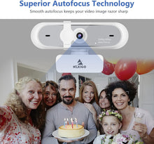 Load image into Gallery viewer, USB 1080P Webcam with Dual Microphones, Autofocus &amp; Built-In Privacy Cover