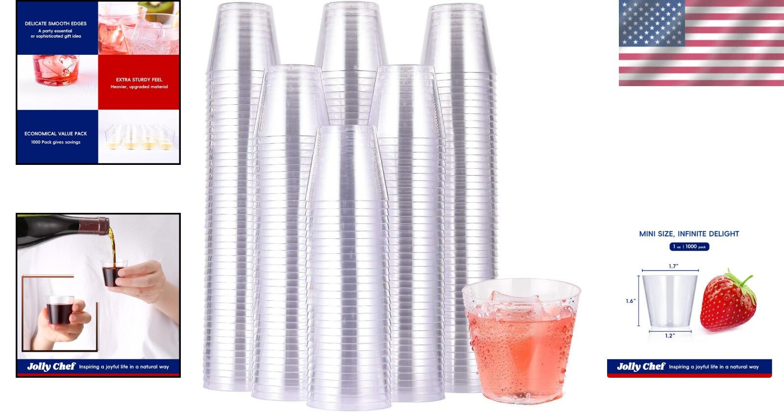 Versatile 1000 Disposable Shot Glasses - Ideal for Weddings, Holidays, and More