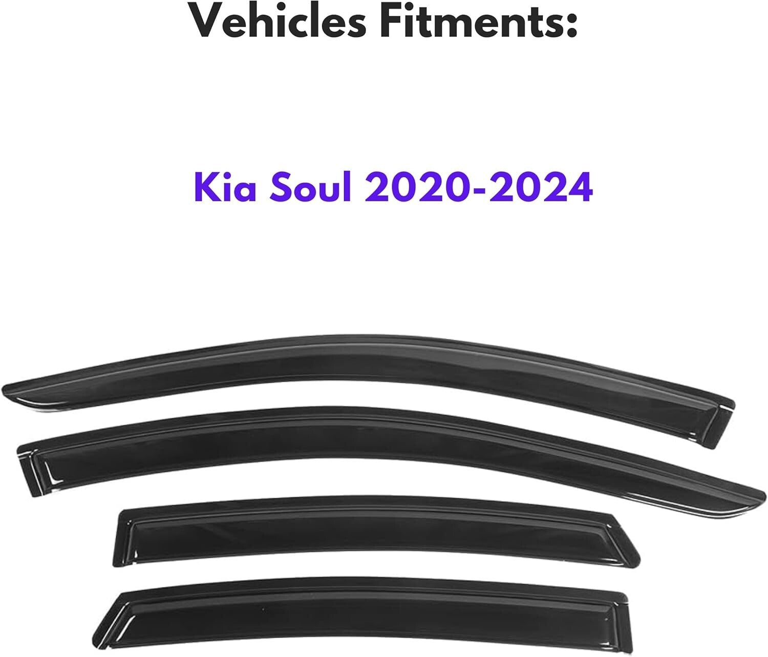 4PC Kia Soul Window Vent Deflectors (2020-2024) - Easy Installation & Stylish