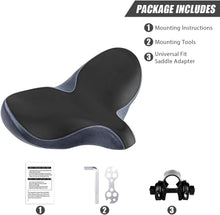 Load image into Gallery viewer, Premium Soft Bike Saddle with Gel for Unisex – Fits Mountain and Cruiser Bikes