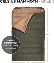 Load image into Gallery viewer, King-Sized TETON Double Sleeping Bag with Compression Sack - Snuggle Together