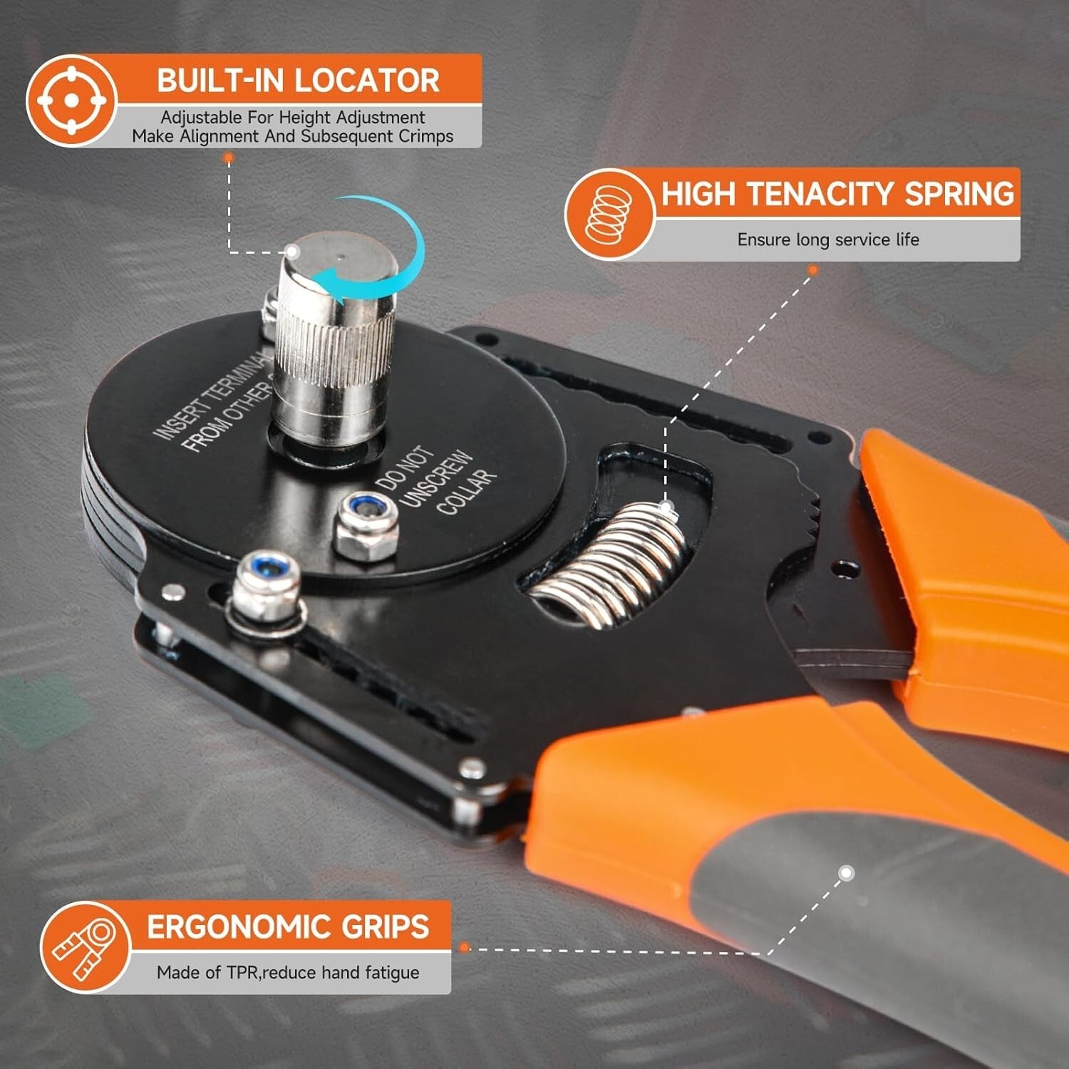 4 Way Indent Hand-Powered Crimper with Adjustable Force & Waterproof Connectors