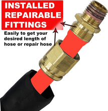 Load image into Gallery viewer, High-Flow 50ft Polyurethane Air Hose with Quick Coupler and Bend Restrictor