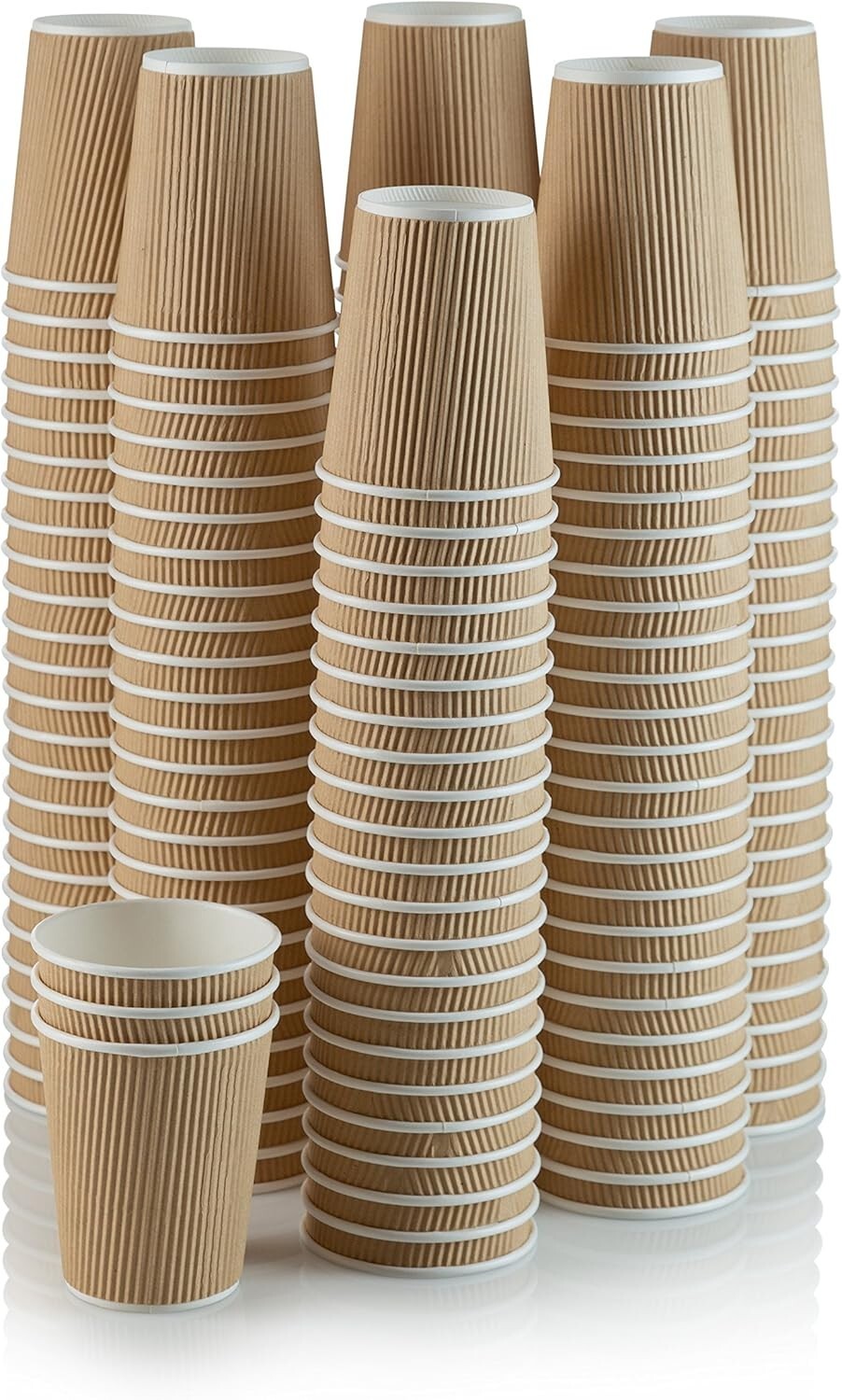 Three-Layer 10 Oz Brown Disposable Cups - Perfect for Coffee & Iced Drinks