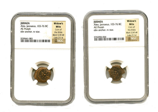 Unique NGC-Certified Widow's Mite Coin - Historical Biblical Relic in Bronze