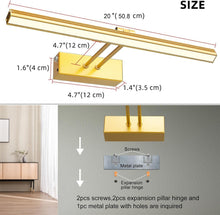 Load image into Gallery viewer, Battery-Powered 20” Gold Picture Light with Auto-Off Timer &amp; Remote Control