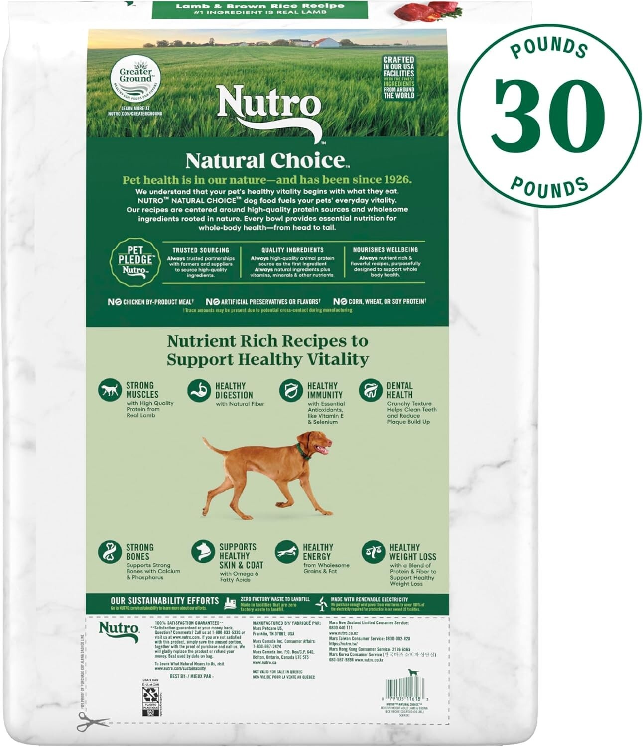 Nutro Natural Choice Healthy Weight Dry Dog Food - Lamb & Rice, 30 lbs. Bag