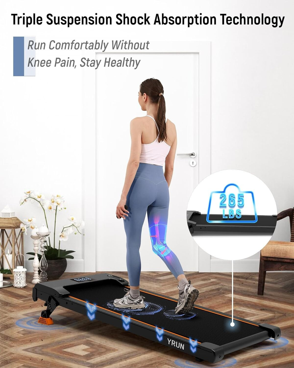 Compact 2.5HP Treadmill with Remote Control - Ideal for Light Jogging & Walking