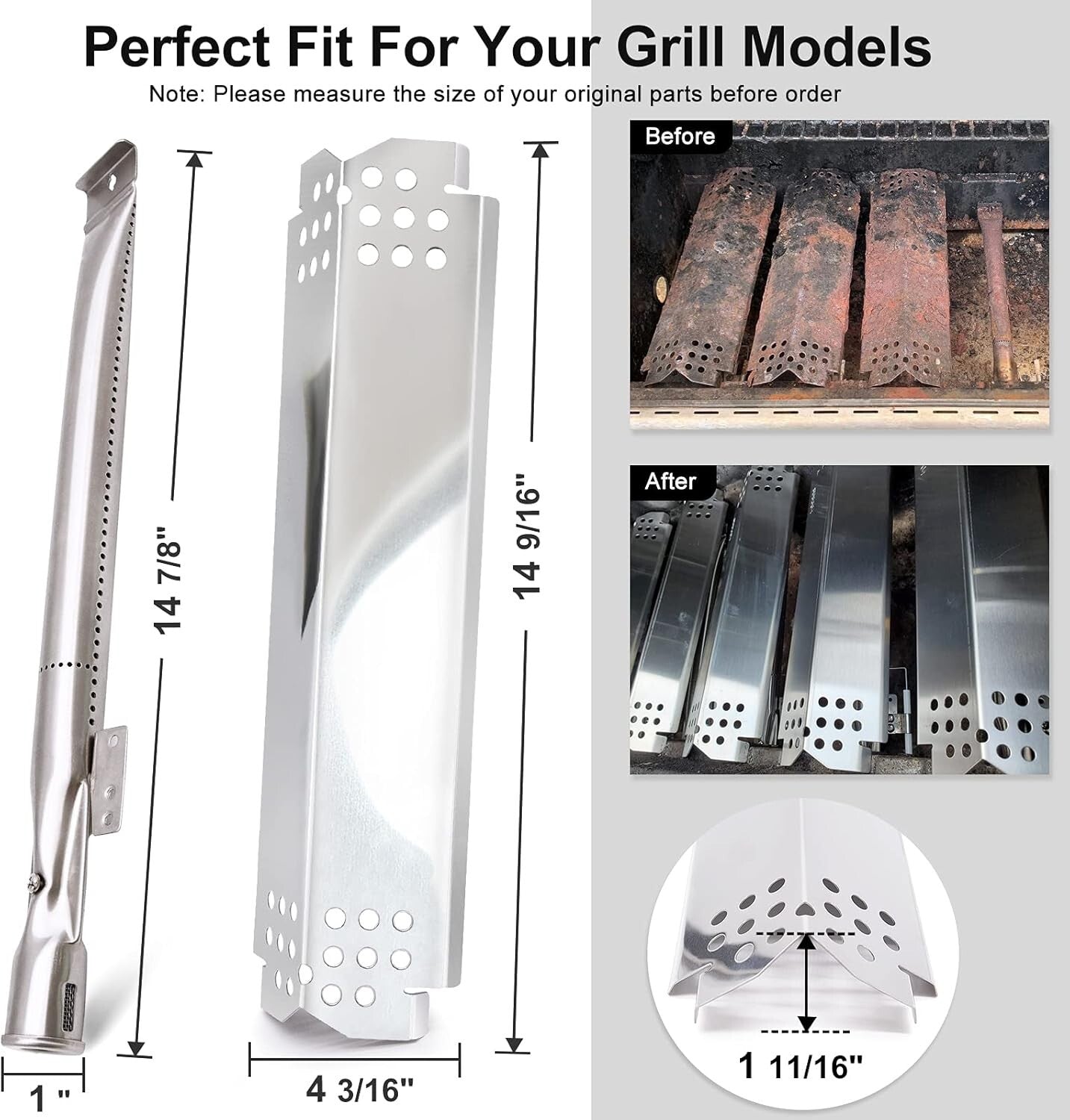 Effortless Installation Grill Replacement Kit: Burners, Heat Plates & Igniters
