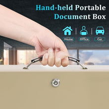 Load image into Gallery viewer, Fire Resistant Portable Lock Box - 0.3 Cubic Feet Safe for Documents &amp; Valuables