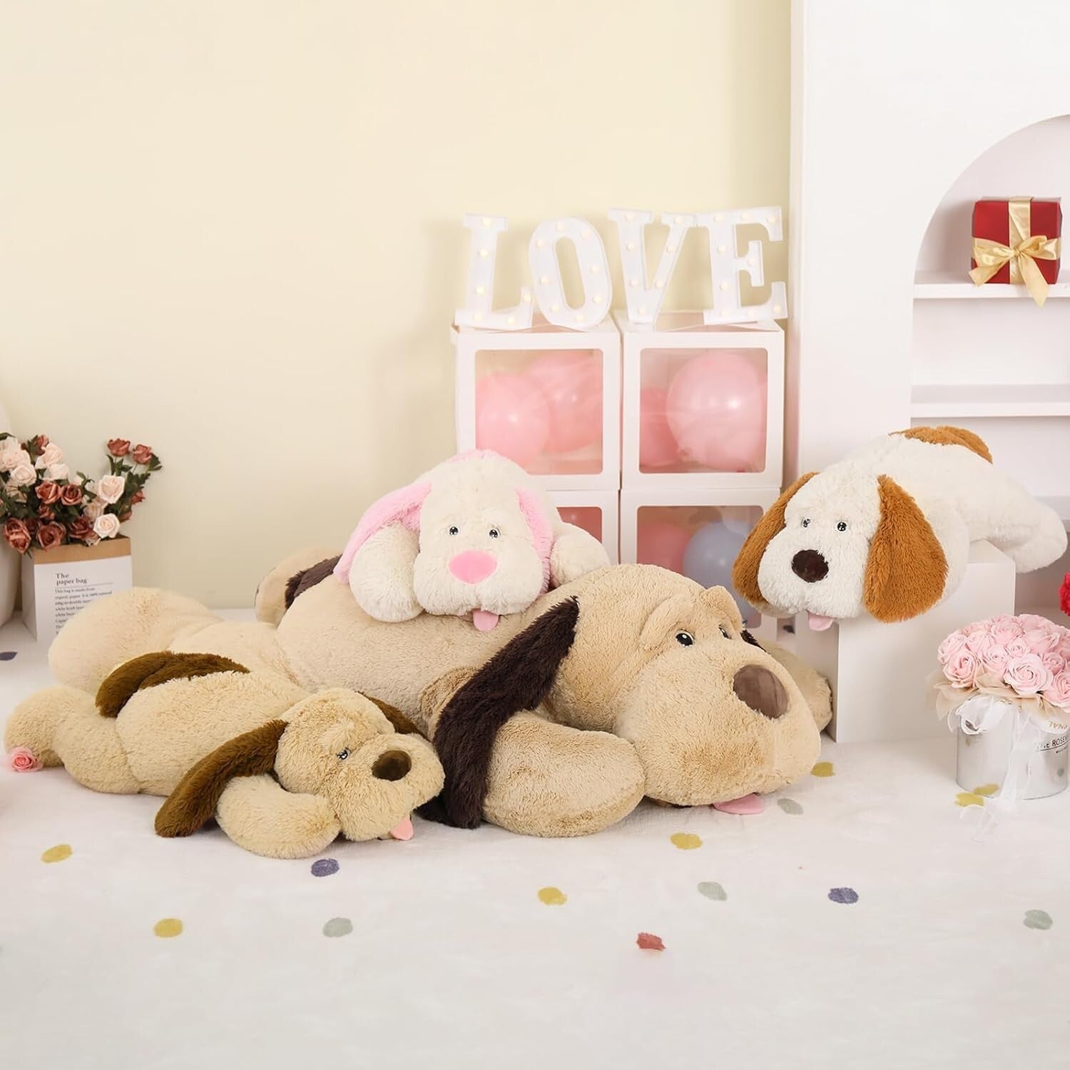 Oversized 40-Inch Brown Dog Plush Toy – Ultimate Comfort for Kids' Rooms