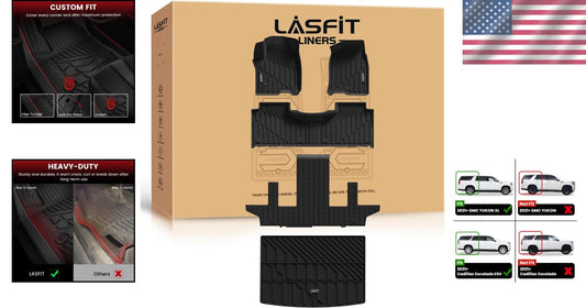 Durable TPE Floor Mats with Cargo Protection for Cadillac Escalade ESV 2021-2025