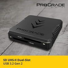 Load image into Gallery viewer, Efficient USB 3.2 Dual-Slot Card Reader for Photographers and Content Creators