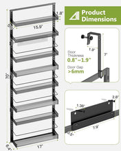 Load image into Gallery viewer, Large 8-Tier Spice Rack with Detachable Baskets - Ideal Wall Mounted Organizer