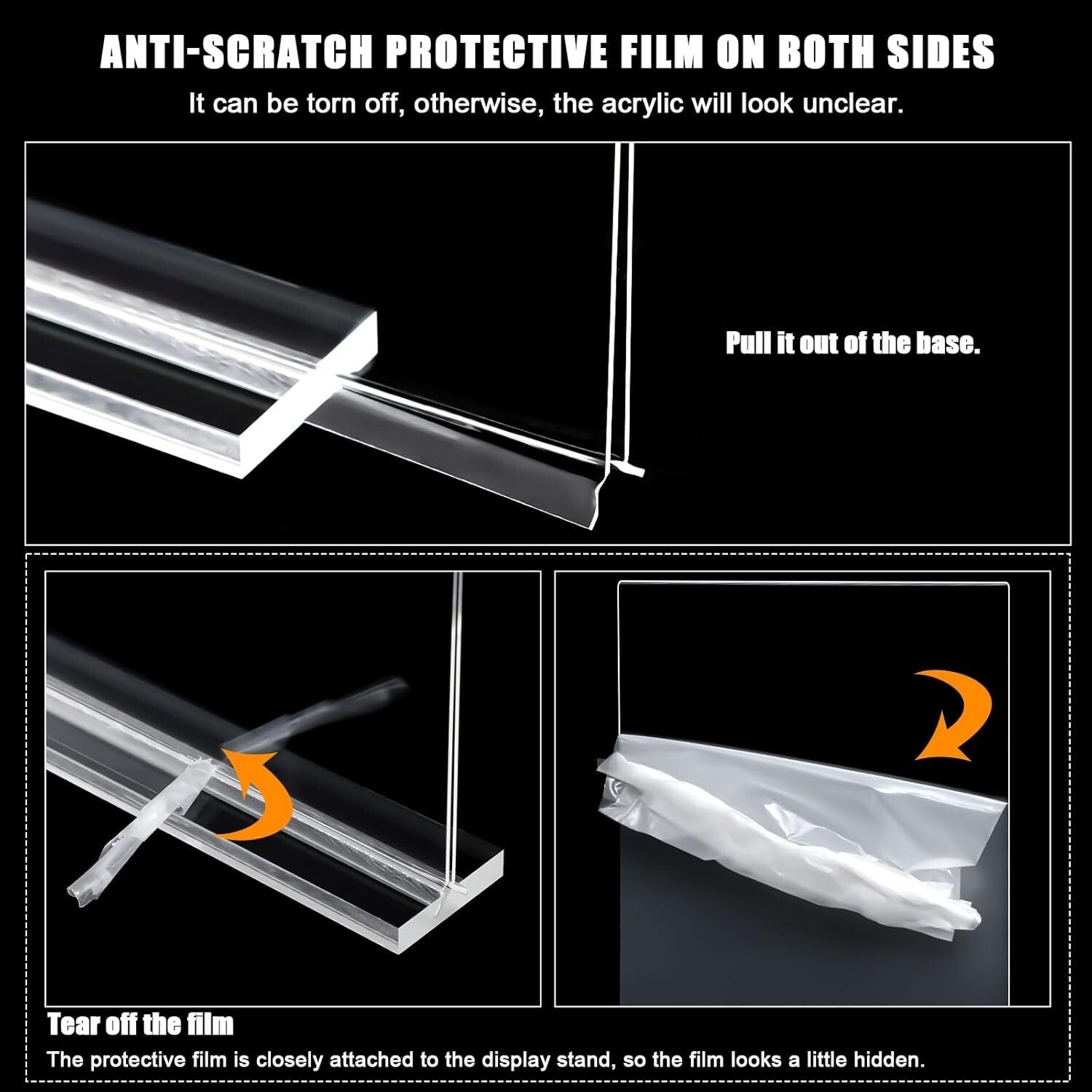 T-Shape Acrylic Stand 12-Pack for Menus & Flyers - Versatile Clear Displays