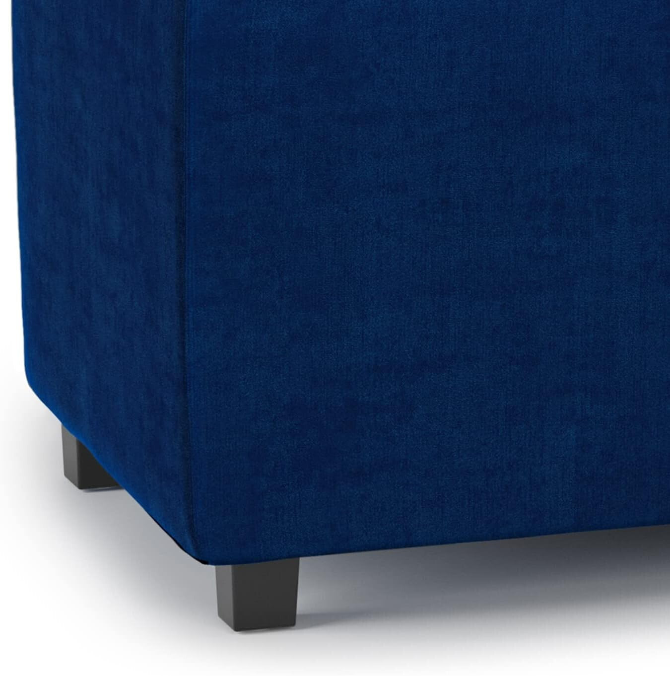 Elegant Rectangular Storage Ottoman - Assembled Blue Velvet with Serving Trays