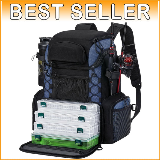 Multi-Functional Fishing Backpack with Adjustable Rod Holders & 40L Capacity