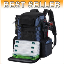 Load image into Gallery viewer, Multi-Functional Fishing Backpack with Adjustable Rod Holders &amp; 40L Capacity