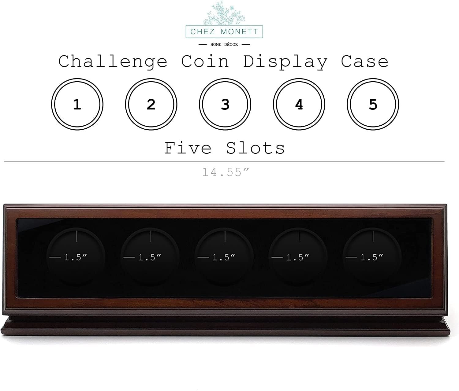 Collector's Dream: Elegant 1.5-1.75 Inch Walnut Coin Display Case with Warranty