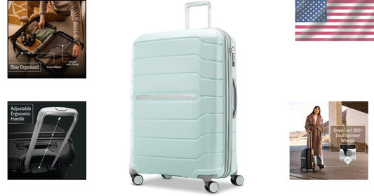 Lightweight Mint Green Luggage - 28-Inch Hardside with TSA Lock & Spinner Wheels