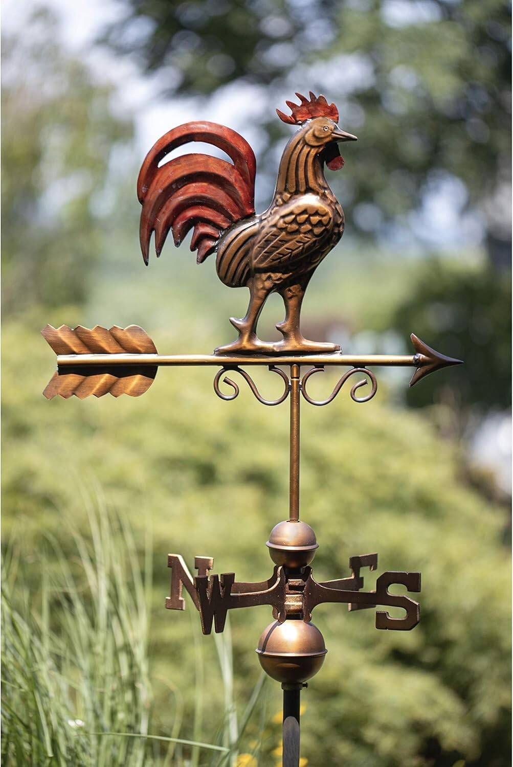 Durable Copper Weathervane in Red & Bronze Patina - Perfect for Small Roofs