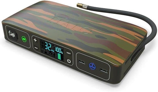 Versatile Camouflage Emergency Car Power Kit with Air Pump and Jump Starter