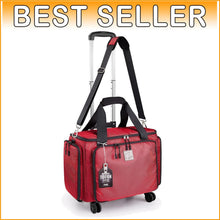 Load image into Gallery viewer, Versatile Red Sewing Machine Bag with Adjustable Trolley Handle – 19x11x13"