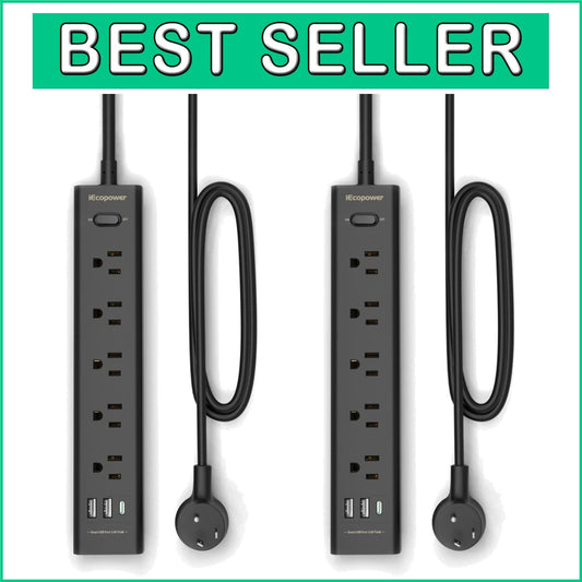 8-in-1 USB Power Strip with 10ft Cord, Smart Charging & Surge Protection