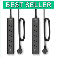 Load image into Gallery viewer, 8-in-1 USB Power Strip with 10ft Cord, Smart Charging &amp; Surge Protection