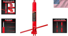Load image into Gallery viewer, Heavy-Duty Hydraulic Long Ram Jack 8 Ton Capacity with Glide Pump - Red
