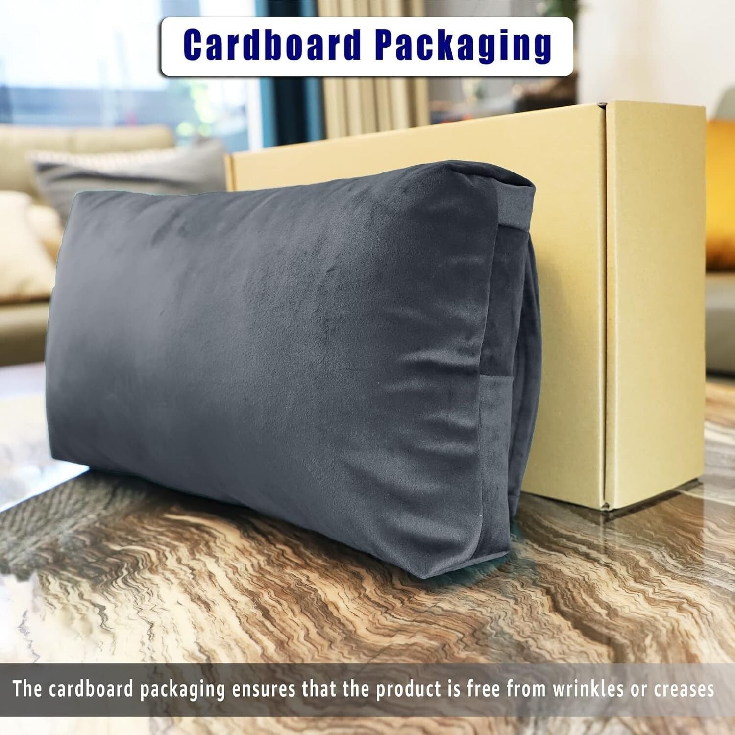 Adjustable Velvet Headrest Pillow - Non-Slip Neck Support for Recliners in Gray