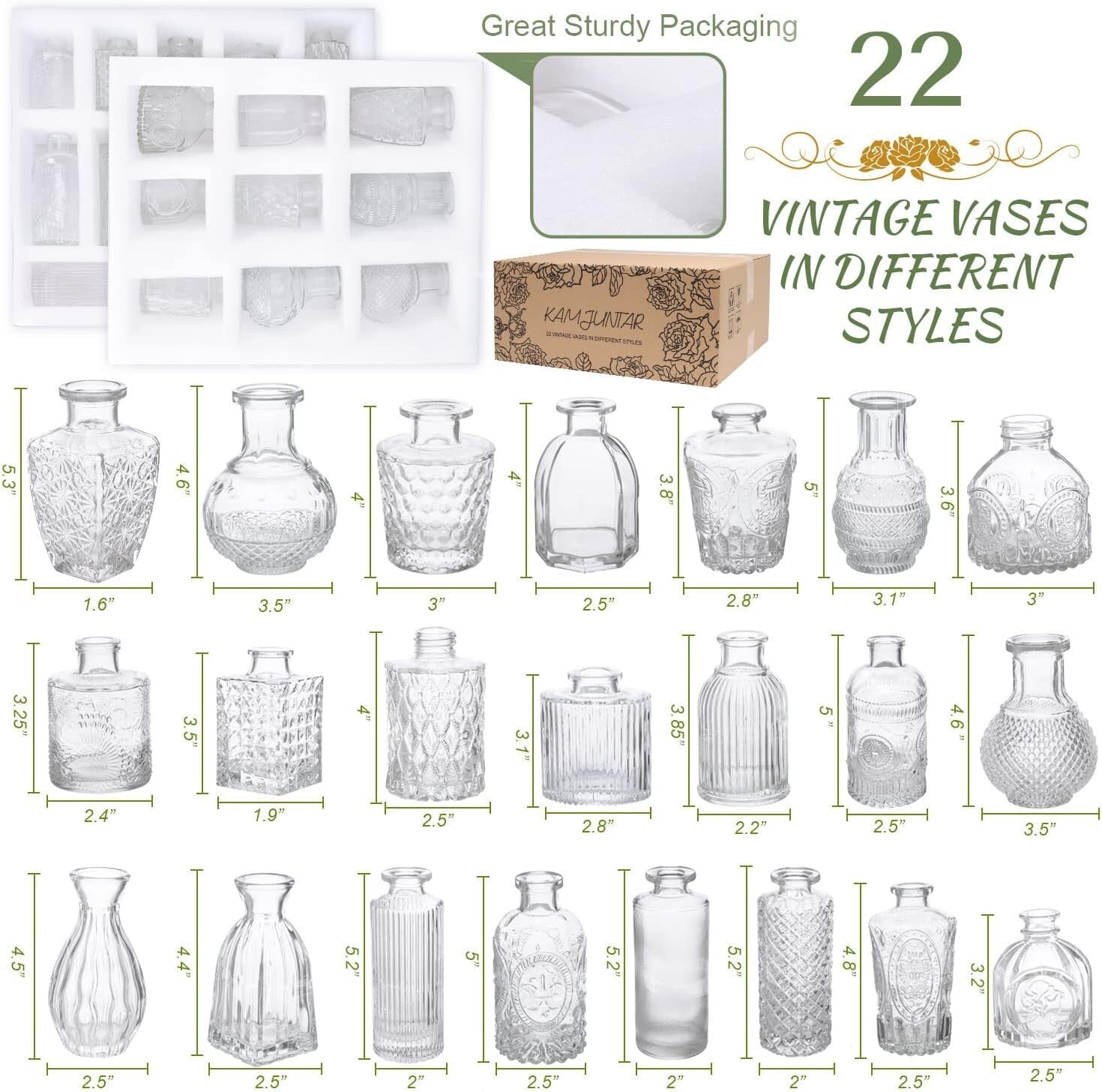Charming 22-Piece Clear Glass Bud Vase Collection for Elegant Centerpieces