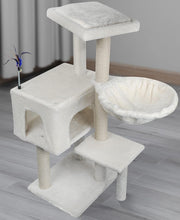 Load image into Gallery viewer, Cozy Condo Cat Tree with Jute Scratching Posts &amp; Hammock - Indoor Use, Beige