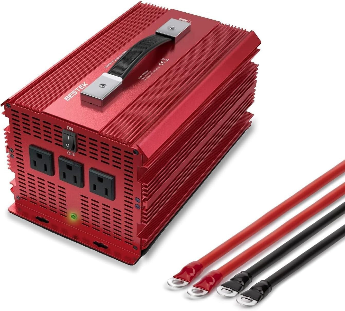 2000W Car Power Inverter with 3 AC Outlets - Durable for Camping & Outdoor Use
