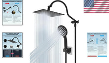 Load image into Gallery viewer, Adjustable 12'' Rainfall Shower Head with Handheld Boost &amp; 7-Spray Settings