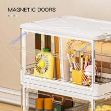 Load image into Gallery viewer, Versatile Clear Storage Bins, 24QT - Stackable Organizers with Magnetic Doors