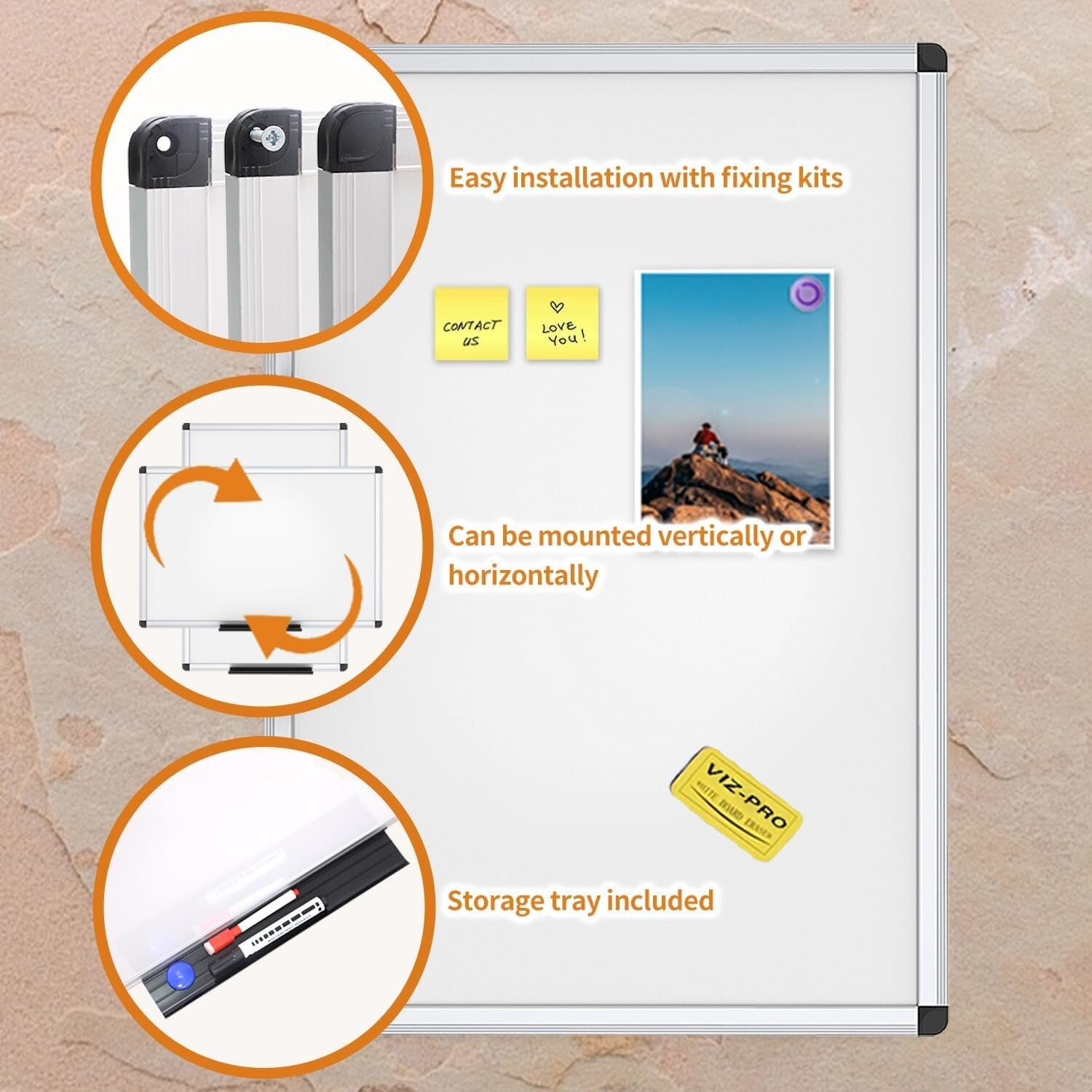 Customizable 48x36 Dry Erase Board with Magnetic Surface - Silver Frame Elegance